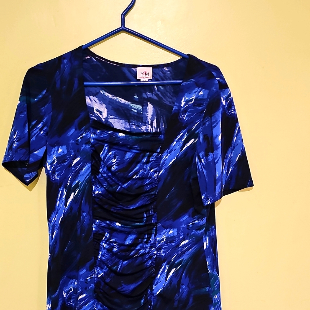 Vivid Blue Abstract Women's Top